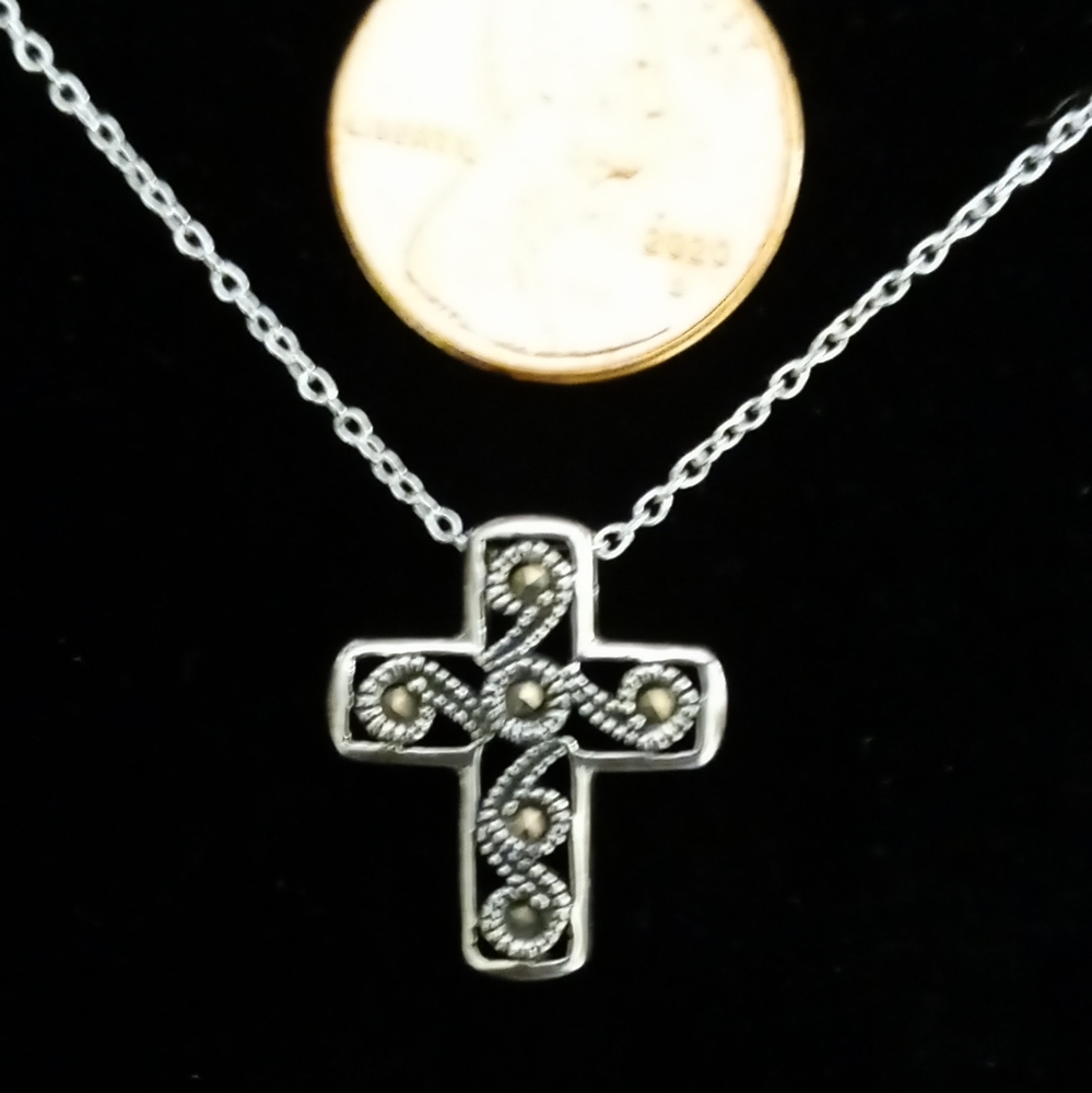 Sterling silver cute little cross necklace